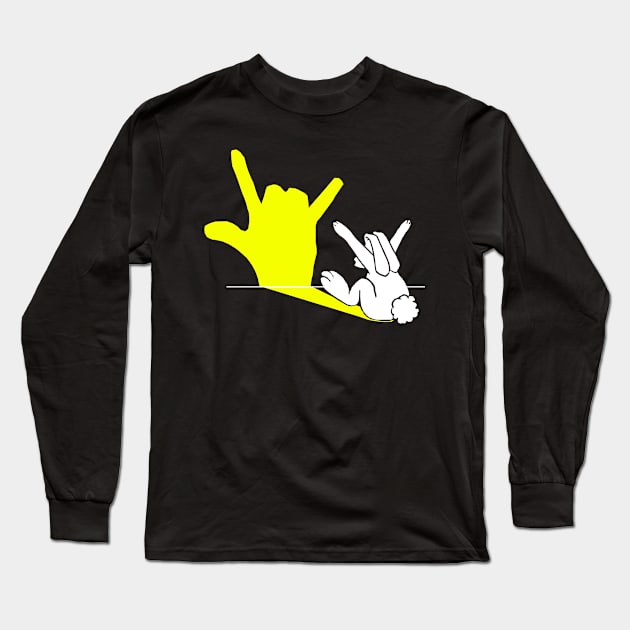 'Rabbit Love Hand Shadow' Adorable Bunny Gift Long Sleeve T-Shirt by ourwackyhome